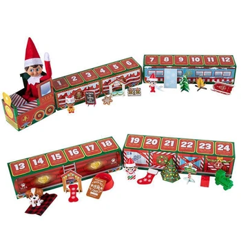 

Cartoon Christmas Elf Paper Train Toys Xmas Decorations Gifts for Kids Children Q6PD