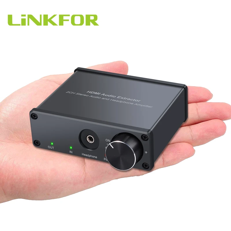  LiNKFOR HDMI to HDMI + RCA + 3.5mm Audio Extractor with Volume Control and Power Switch Support 4K 