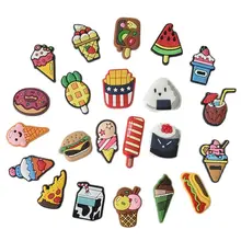 

1 piece Cartoon Food Flower Removable PVC New Soft Glue Shoes Buckle Garden Shoes Decoration Customized Croc Charms Designer