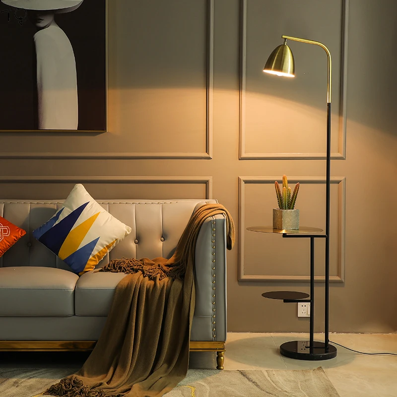 Nordic Ins Simple Post-modern Led Floor Lamp Creative Warm Marble Light Bedside Led Standing Lamp Tea Table Living Room Bedroom