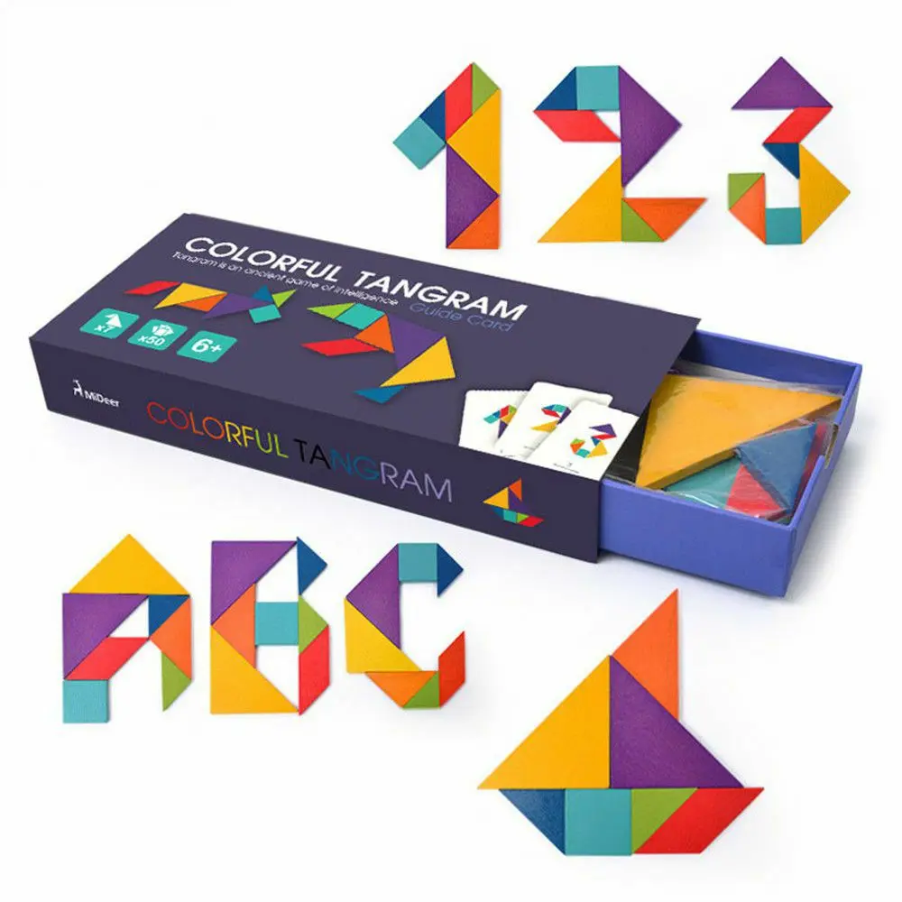 MiDeer Детские Игрушки Tangram деревянная головоломка Обучающие Развивающие игрушки для детей детские дошкольные игры интеллектуальные головоломки