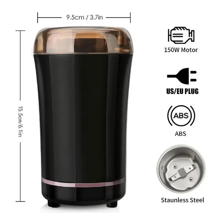 Seeds Grains Brown Stainless Steel Blades & Overheat Protection Coffee Mill Grinder for Coffee Bean Spices Nut Coffee Grinder Electric Spice Grinder 150W Seeds Grains Brown Stainless Steel Blades & Overheat Protection Coffee Mill Grinder for Coffee Bean Spices Nut Coffee Grinder Electric Spice Grinder 150W