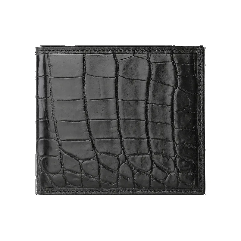 

free shipping New Design Crocodile Man Wallet Male Short Fund Genuine Leather Black Youth Thin Men's womens wallets and purses