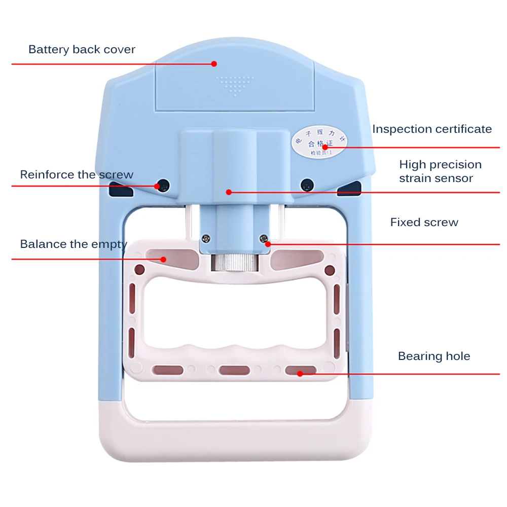 Цифровой ЖК-динамометр ручной захват измеритель мощности Регулируемый большой ЖК-экран открытый фитнес-Аксессуары