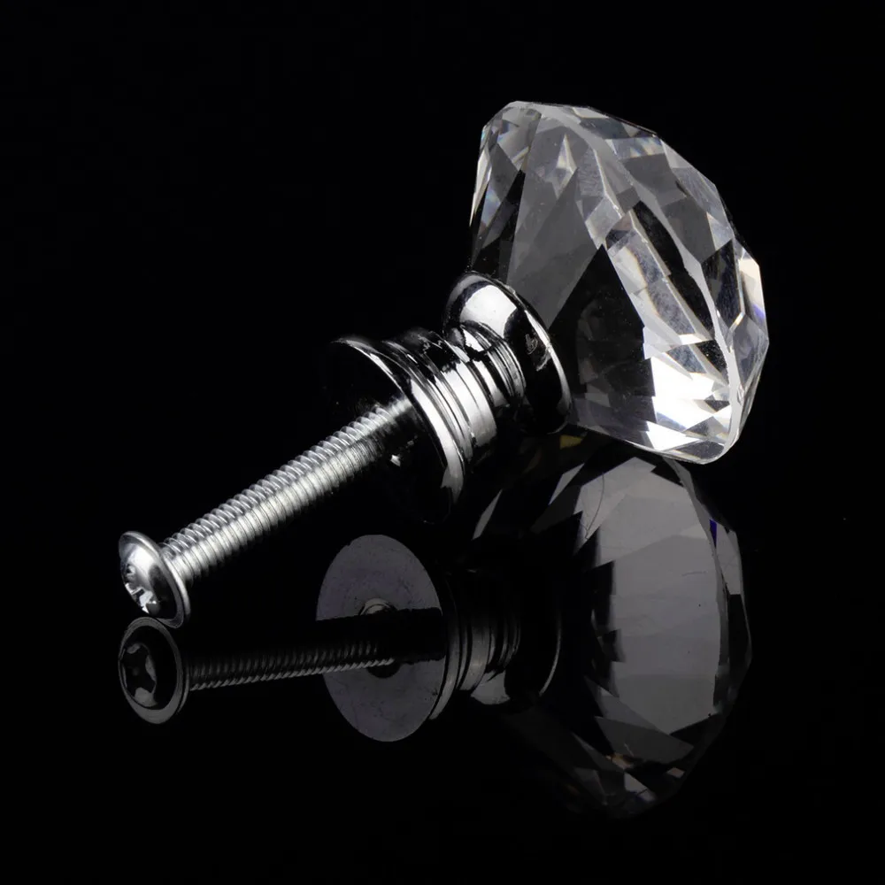 1 шт. 30 мм стеклянное украшение в виде алмаза дверь тумбочки шкафа Ручка для шкафа ручки падение по всему миру магазин