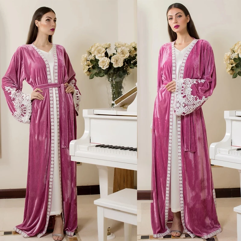 

Kimono Cardigan 2020 Abayas for Women Islam Kaftan Hijab Dress Robe Musulmans Turkish Dresses Caftan Marocain Arabic Dubai Abaya