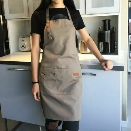 Newest Men Women Denim Canvas Pocket Apron Adjustable Baking Chefs Kitchen Coffee Cooking BBQ Home Household Pocket Apron