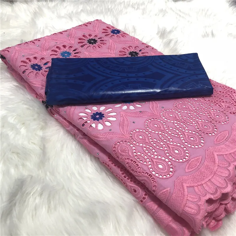 5 ярдов/комплект в африканском стиле; красивый головной убор ткань швейцарская хлопчатобумажная вуаль кружевная ткань камчатная ткань с шаддой Гвинея парчовая кружевная ткань-АБС-30