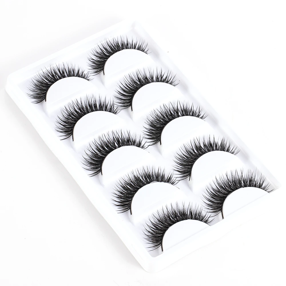 

5 Pairs Fashion 3D Mink Hair False Eyelashes Natural Long Crisscross multi-layer Bushy Eye lashes for Professional Stage makeup