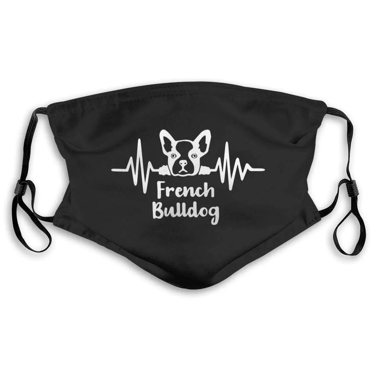 

French Bulldog Frequency Unisex Anti-Pollution Mask Dust Mask with Filter Mask Black