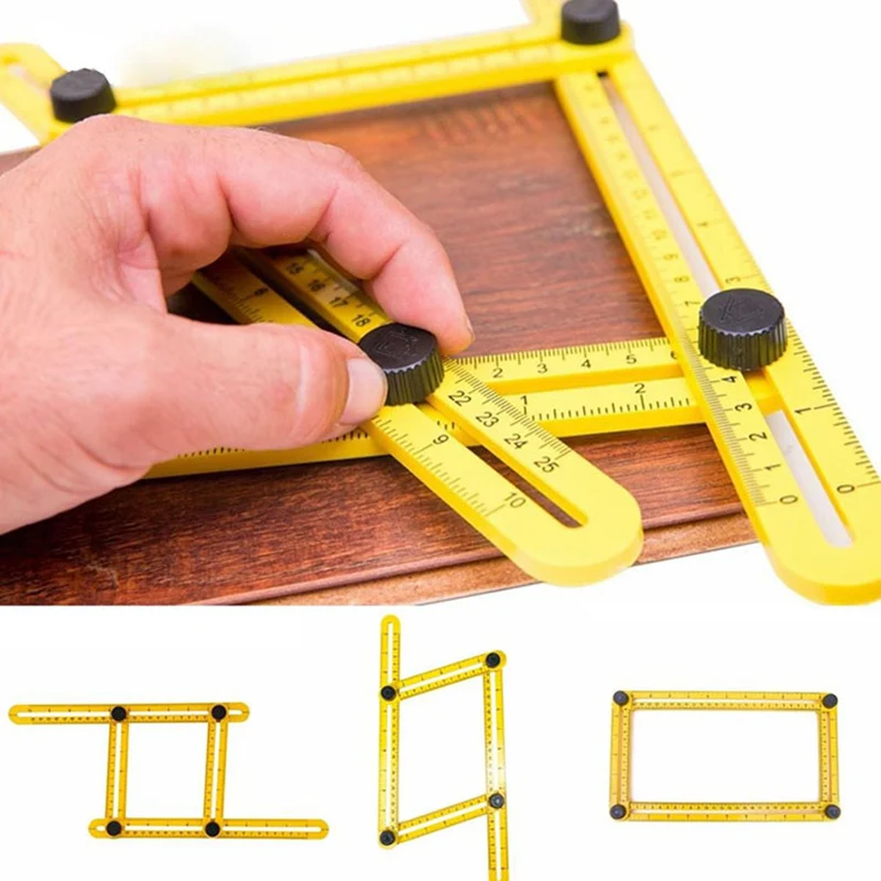 

Multi Plastic Angle Ruler Foldable Protractor Four-Sided Ruler for Builders Craftsmen Engineers measuring gauging tools