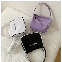 

2022 New Woman's Handbag Nylon Cloth Candy Colors Shoulder Bags Trend Travel Bag Fashion Girls Large Storage Bag Zipper Letters