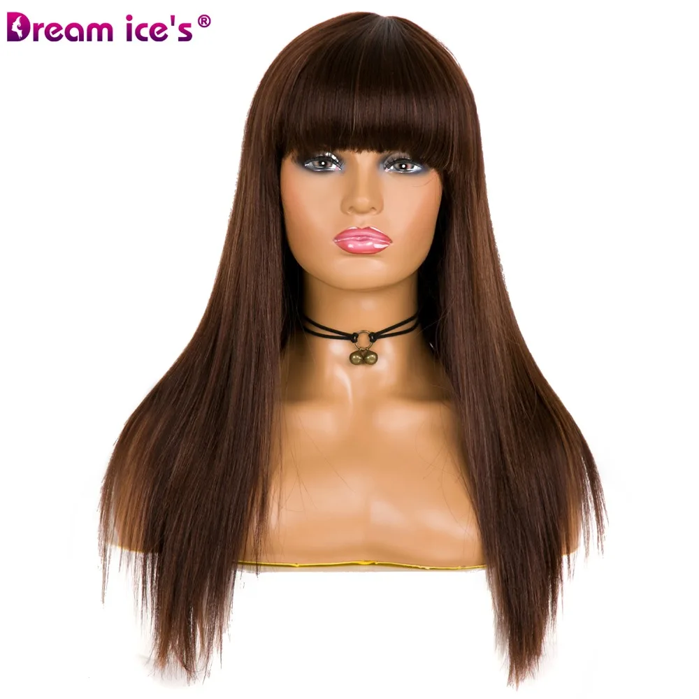 Synthetic black red white 17 inch long hair cosplay wigs for party events Dream ice’s