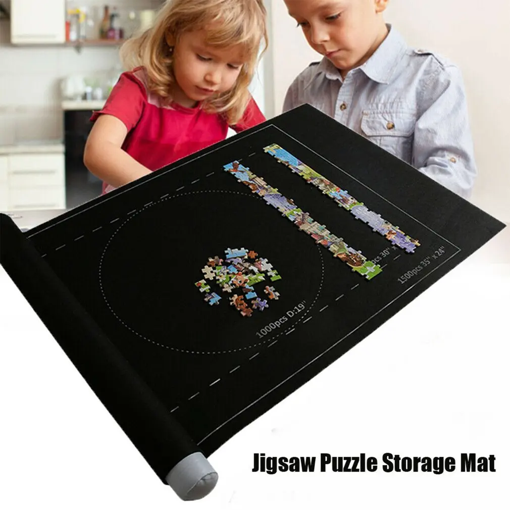 Jigsaw Puzzle Felt Storage Mat Roll Up Puzzle Storage Up To 1500 Pieces Game NEW 