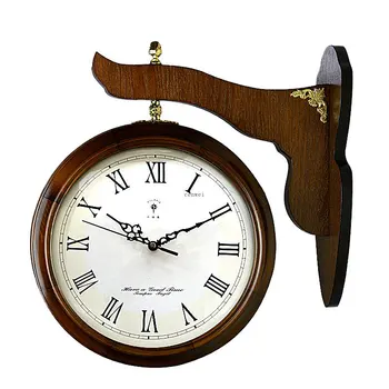

Double-sided Large Wall Clock Solid Wood Creative Living Room Modern Simple Shabby Chic Secret Stash Duvar Saatleri Decor SC477
