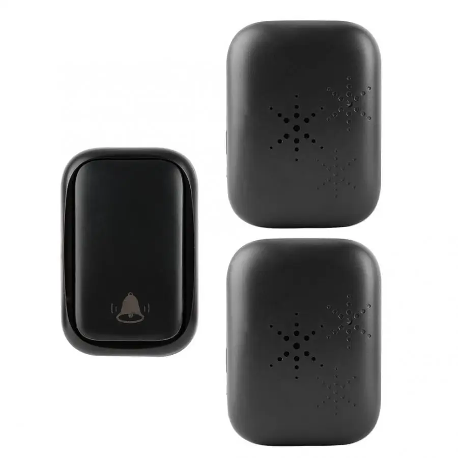 

1V2 Wireless Smart Doorbell Kit Self-generating Transmitter 2 Receivers Door Bell 58 Chime