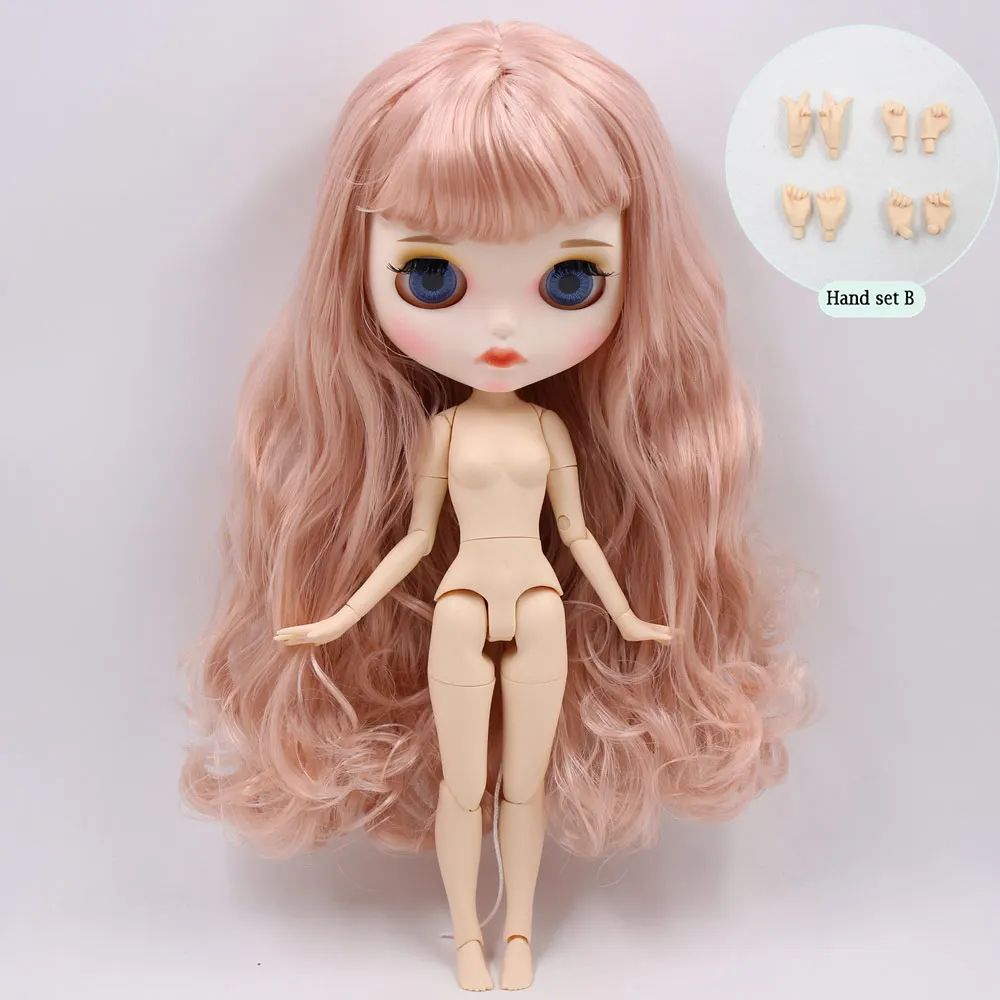 Ледяной обнаженный Blyth кукла No. BL1329 розовые волосы резные губы матовые индивидуальные лица соединение тела 1/6 bjd - Цвет: like the picture