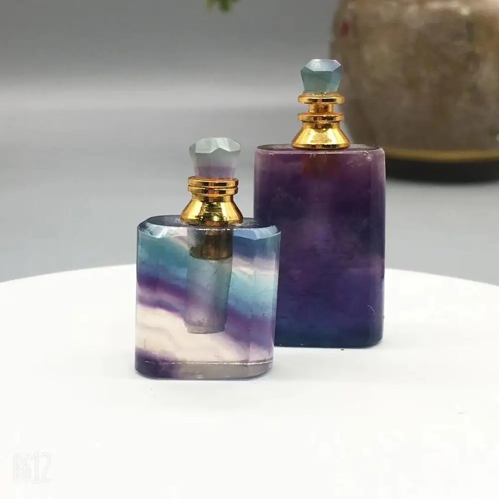 Perfume Bottle Crystal Pendant Natural Fluorite Perfume Bottle Reiki Healing Crystal Home Decoration as gift Perfume Bottle Crystal Pendant Natural Fluorite Perfume Bottle Reiki Healing Crystal Home Decoration as gift