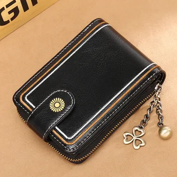 

2020 Genuine Leather Women Business Card Holder Wallet for Credit ID Bank Card Holder Women Cardholder and Coins Money Bag