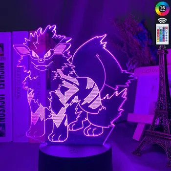 

Game Pokemon Go Arcanine Led 3d Night Light for Boys Room Decor Cool Xmas Gift LED Lights Pocket Monsters 3d Night Lamp Arcanine