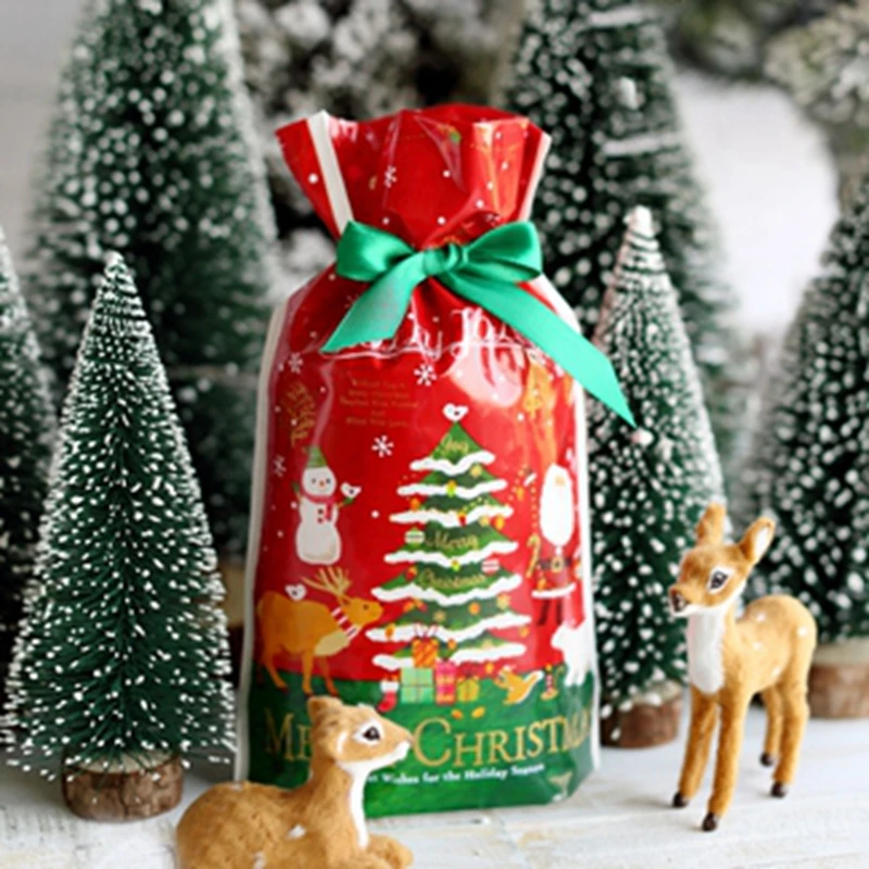 

Christmas Drawstring Bag, Xmas Party Cookie Candy Pouch, Christmas sack, gift wrap bags 50pcs/lot
