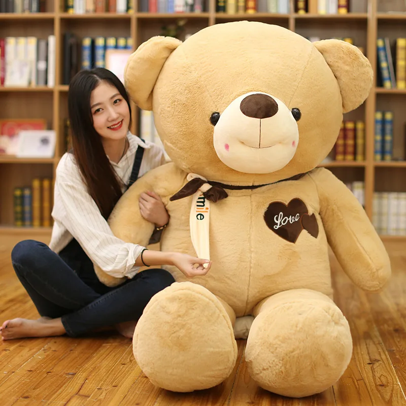 Улыбающийся плюшевый мишка плюшевая игрушка любовь шарф с медвежонком медведь объятие Медведь подарок на день рождения для подруги - Цвет: Light Brown