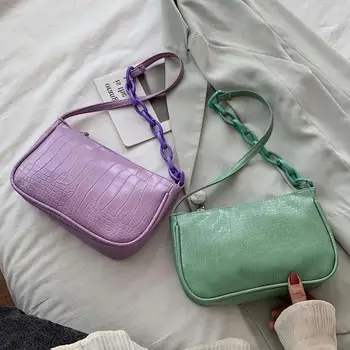 

Small Shoulder Bags 2020 Luxury Handbags Women Bags Designer PU Leather Crocodile Pattern Solid Color Clutch Purse ZD1624
