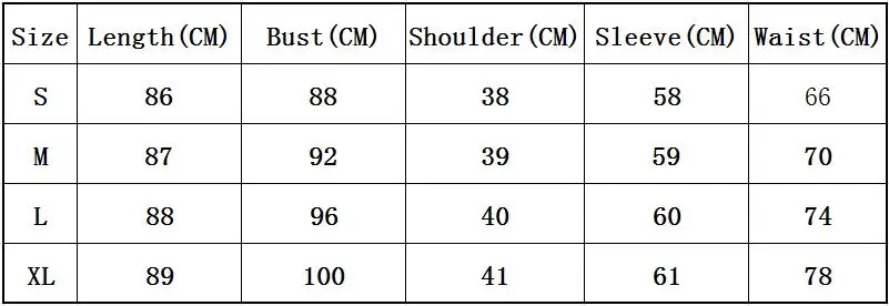 size chart