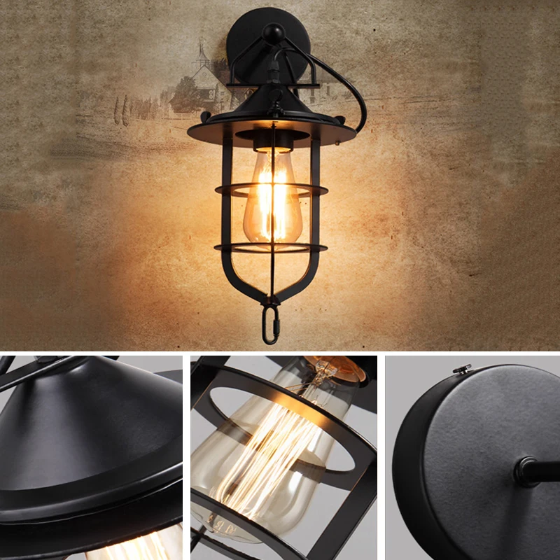 Винтажный настенный светильник промышленный светодиодный ретро античный Wandlamp