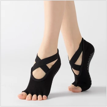 

High Quality Women Yoga Backless Five Toe Anti-Slip Ankle Dots Ballet Fitness Gym Ladies Sports