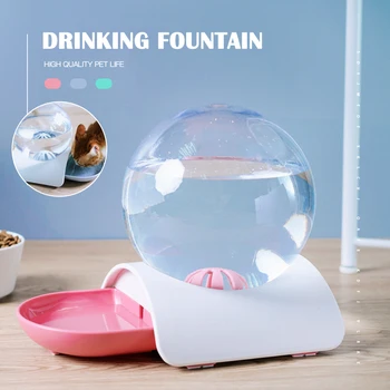 

Pet Automatic Drinking Fountain with Spherical Water Bottle Cats Water Feeder Dispenser @LS