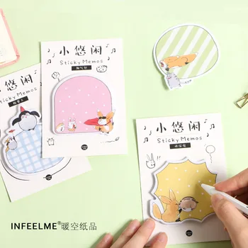 

1 sets/1 lot Cartoon Animal Memo Pad Sticky Notes Escolar Papelaria School Supply Bookmark notepad Label