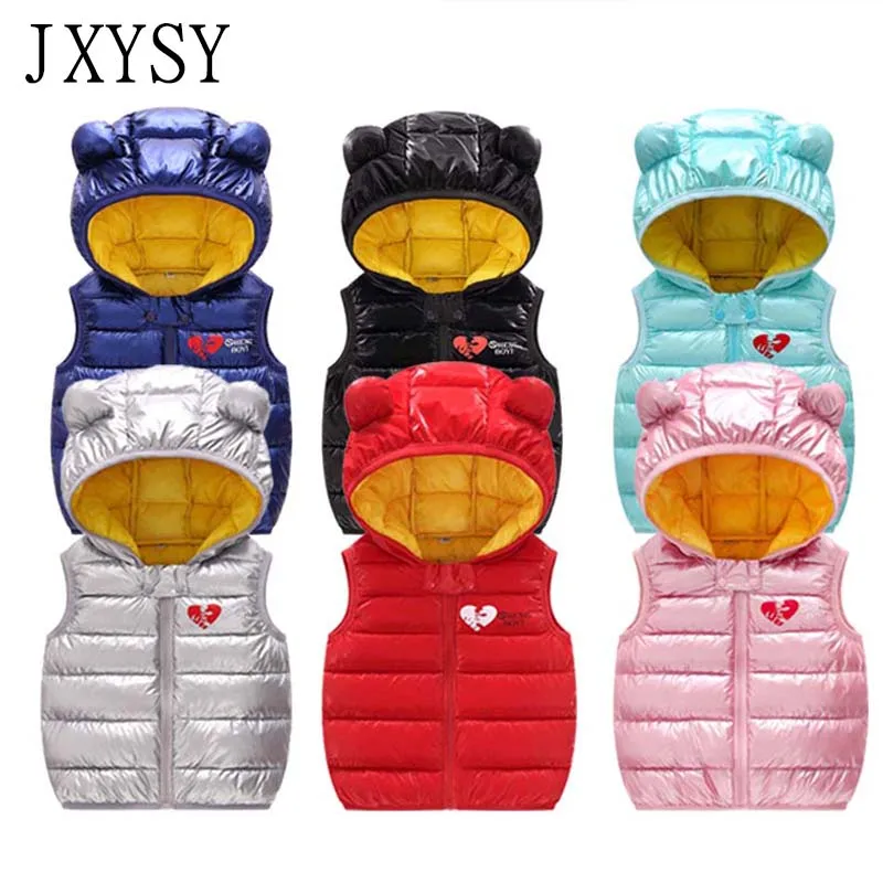 

Children Vest For Girls Jacket 2019 Autumn Winter Kids Sleeveless Hooded Down Cotton Waistcoats For Boys Jacket Baby Vest Coat