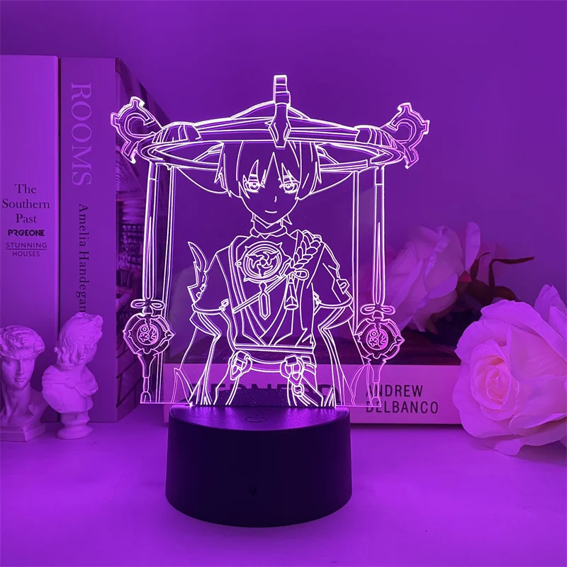 night lamp for bedroom Genshin Impact Scaramouche Balladeer Night Light USB Popular Game Character Led  Acrylic Children's Gift Bedroom Decoration Lamp star wars night light