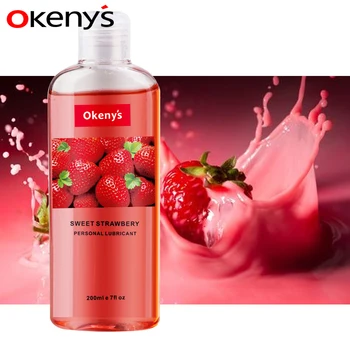 200ml Strawberry Flavor Edible Lubricant for Anal Vaginal Oral Sex Silicone Lubricating Oil Adult Sex