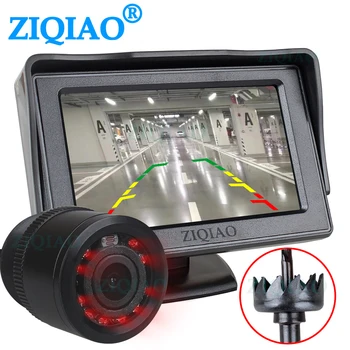 

ZIQIAO 4.3 Inch TFT Car LCD Monitor Infrared Camera Monitor HD IR Camera Parking System For Car Rear View Monitor