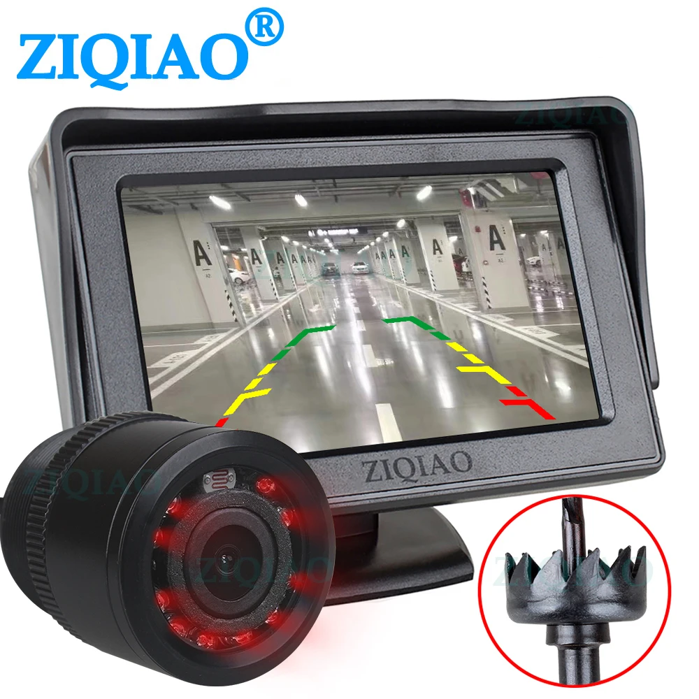 ZIQIAO 4 3 дюймов TFT Автомобильный ЖК дисплей монитор инфракрасный Камера HD ИК
