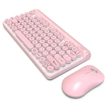 77 клавиш, беспроводная клавиатура и мышь, набор, 2,4G, Мини мультимедийная клавиатура, мышь, комбинированный набор для ноутбука, ноутбука, настольного ПК для девочек