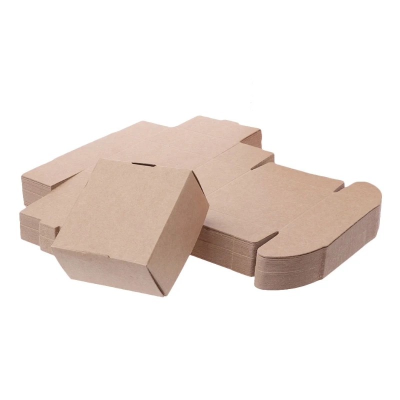 

50Pcs Brown Kraft Paper Box for Party Gift Wedding Favors Candy Jewelry Packing 72XF