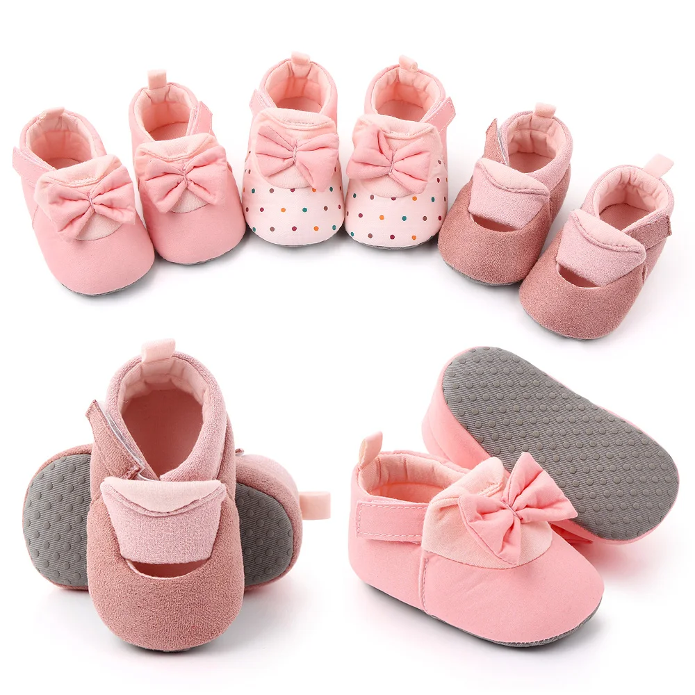 

Toddler Baby Girl Shoes Anti-Slip Bowknot Cotton Shoes Prewalker Soft Sole Shoes for Baby Girls Pink Princess Cute Spring Fall