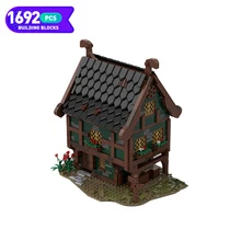 

Moc City Architecture Medieval Merchant Store Modular House 1692 PCS City Street View Building Blocks Model Children Toys Gifts