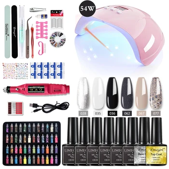 

Limegirl Manicure Set 6/54W Dryer Lamp For Nails Set For Gel Nail Polish Set For Manicure Nail Extension Set 6 Color Gel Varnish