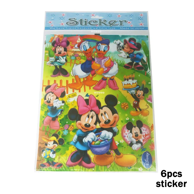 Вечерние бумажные салфетки/полотенца с рисунком Микки Мауса, 20 шт., праздничные украшения для дня рождения - Цвет: 6Big Sticker Gift
