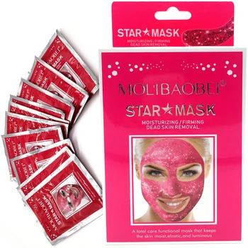 

12pcs Glitter Star Facial Mask Blackhead Removal Deep Cleaning Pores Skin Firming Whitening Anti Aging Peel Off Face Starry Mask