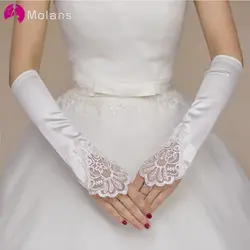 Molans кружевные короткие цвета слоновой кости без пальцев Модные женские вечерние свадебные перчатки для подружки невесты