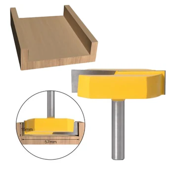 

High Quality 8mm Shank 2-1/4in Dia Bottom Cleaning Router Bit Woodworking Milling Cutter Tool