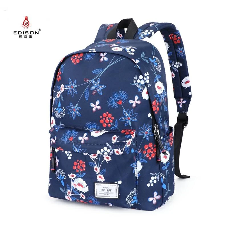 SHARP-Q Blue Thin Line Kids Lightweight Canvas Travel Backpacks School Book Bag 