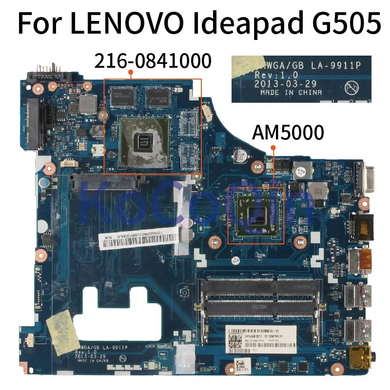 

For LENOVO Ideapad G505 A4-5000 15.6' Inch Notebook Mainboard VAWGA/GB LA-9911P AM5000 CPU 216-0841000 Laptop Motherboard