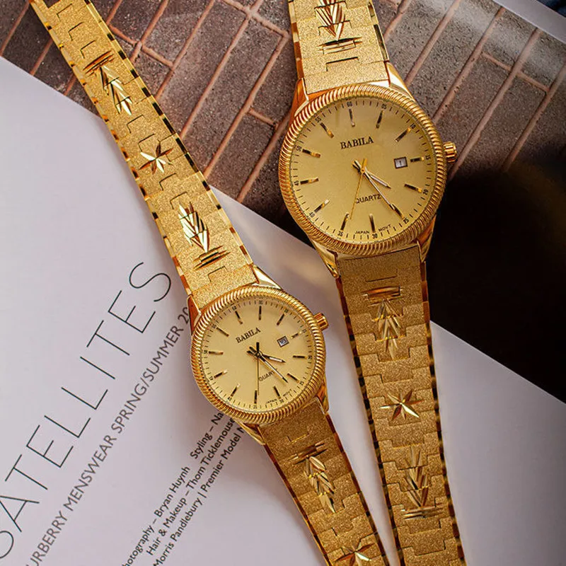 Watch lovers' Calendar Quartz Retro Carved Men's
