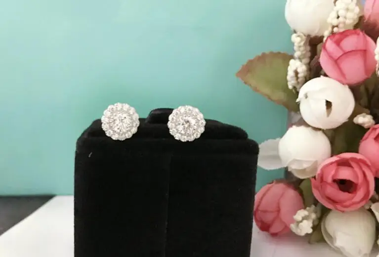 YTF31 925 Серебряные классические обручальные Серьги кубические женские серьги ювелирные изделия